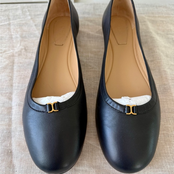 NEW Chloé Black Leather Ballet Flats - Picture 7 of 11
